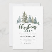 Rustikale Pine Tree Weihnachtsfeier Party Einladun Einladung (Vorderseite)
