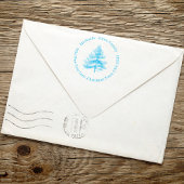 Rustikale Pine Tree Weihnachtsfeier Rücksendeadres Permastempel