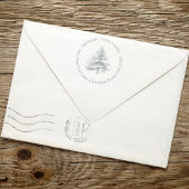 Rustikale Pine Tree Weihnachtsfeier Rücksendeadres Permastempel