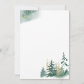 Rustikale Pine Tree Winter Wedding Save the Date Einladung (Rückseite)