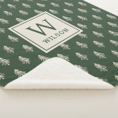 Rustikale Pine Trees Familienname Monogram Weihnac Sherpadecke (3/4)