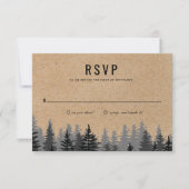 Rustikale Pine Trees Kraft Winter Reply Card Einladung (Vorderseite)