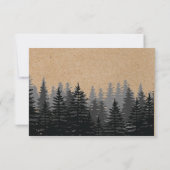Rustikale Pine Trees Kraft Winter Reply Card Einladung (Rückseite)