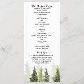 Rustikale Pine Trees Simple Country Wedding Progra Programm (Rückseite)
