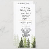 Rustikale Pine Trees Simple Country Wedding Progra Programm (Vorne/Hinten)