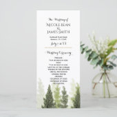 Rustikale Pine Trees Simple Country Wedding Progra Programm (Stehend Vorderseite)