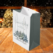 Rustikale Pine Trees Weihnachten Personalisiert Mittlere Geschenktüte