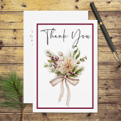 Rustikale Pine Winter Bouquet Wedding Dankeskarte