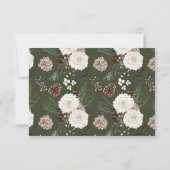 Rustikale Pine Winter Wedding RSVP Card Karte (Rückseite)