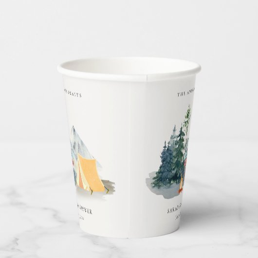 Rustikale Pine Woods Camping Mountain Baby Dusche Pappbecher (Rechts)