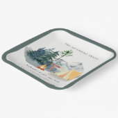 Rustikale Pine Woods Camping Mountain Baby Dusche Pappteller (Gewinkelt)