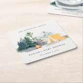 Rustikale Pine Woods Camping Mountain Baby Dusche Rechteckiger Pappuntersetzer (angewinkelt)