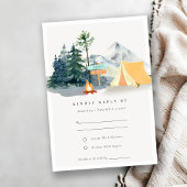 Rustikale Pine Woods Camping Mountain Wedding RSVP Karte