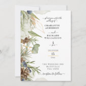 Rustikale Pinecone Grünbucht Einladung (Vorderseite)