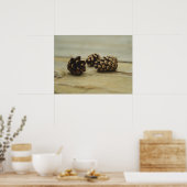 Rustikale Pinecones auf Wälder Natur Stillleben Fo Poster (Küche)