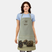Rustikale Pinecones Bauernstil Monogramm Schürze (Getragen)