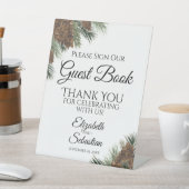 Rustikale Pinecones Bitte unterschreiben Sie unser Sockelschild (In SItu)