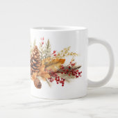 Rustikale Pinecones, Herbstleaves und Winterberrie Jumbo-Tasse (Rechts)