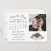 Rustikale Pinecones Hochzeitskalender & Foto Save The Date (Vorderseite)