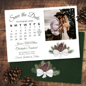 Rustikale Pinecones Hochzeitskalender & Foto Save The Date