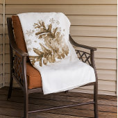 Rustikale Pinecones im Schneeflocken Fleecedecke