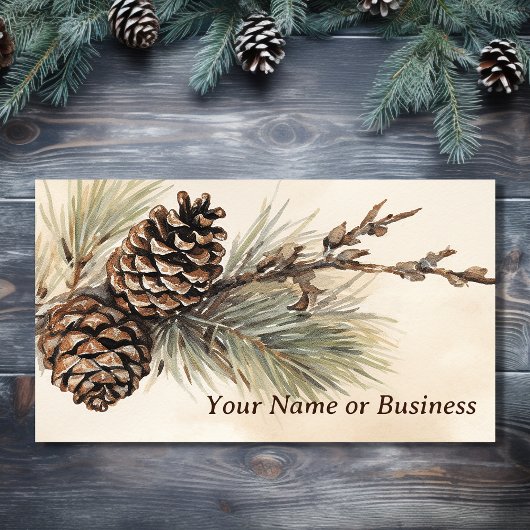 Rustikale Pinecones | Kiefernholz Visitenkarte