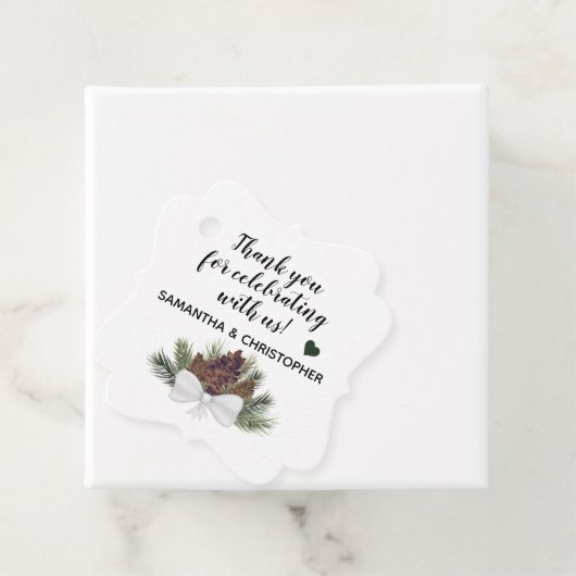 Rustikale Pinecones & Pine Branches Hochzeit Viele Geschenkanhänger (Beispiel)