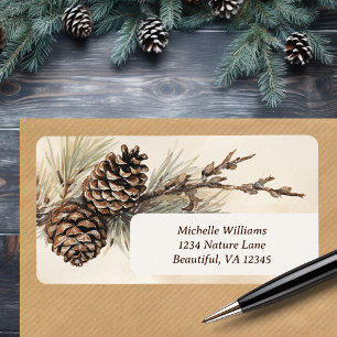 Rustikale Pinecones Pine Cone Woodland Address Adressaufkleber