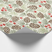 Rustikale Pinecones und Berries Muster Geschenkpapier (Ecke)