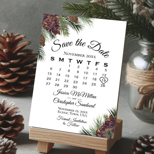 Rustikale Pinecones Wintergarten Hochzeit Save The Date