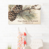 Rustikale Pinecones | Woodland Pine Cone Business Banner (Insitu)