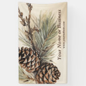 Rustikale Pinecones | Woodland Pine Cone Business Banner (Vertikal)