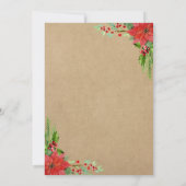 Rustikale Pines Berries Floral Kraft Weihnachts-Pa Einladung (Rückseite)