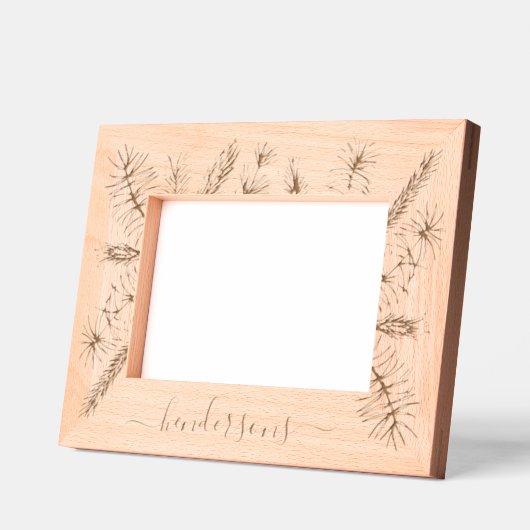 Rustikale Pines Individuelle Name Whimsy Script Geätzte Rahmen (Links)