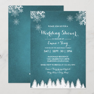 Rustikale Pines Winter Wedding Dusche Einladung