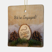 Rustikale Pines Woodland Verlobung Keramikornament (Links)