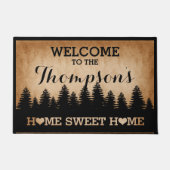 Rustikale Pinien Personalisiert (braun) Empfang Fußmatte (Vorderseite)