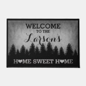 Rustikale Pinien Personalisiert (grau) Empfang Fußmatte (Vorderseite)