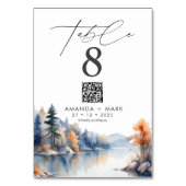 Rustikale Pinienbäume Abenteuer Hochzeit Tischnumm Tischnummer (Vorderseite)