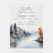 Rustikale Pinienbäume Acrylschild (Vorderseite)