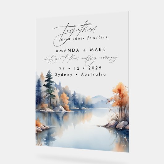 Rustikale Pinienbäume Acrylschild (Winkel)