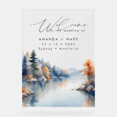 Rustikale Pinienbäume Acrylschild (Vorderseite)