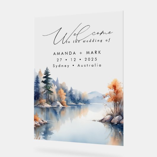 Rustikale Pinienbäume Acrylschild (Winkel)