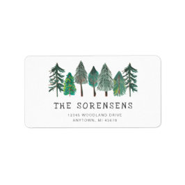 Rustikale Pinienbäume Adresse Adressaufkleber