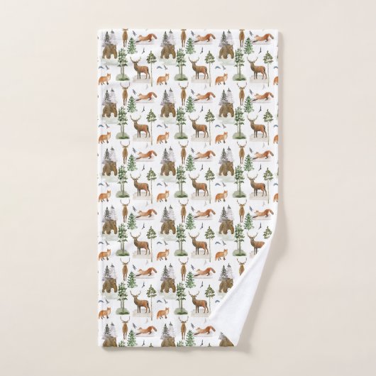 Rustikale Pinienbäume Badhandtuch Set (Handtuch)