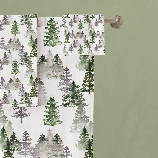 Rustikale Pinienbäume Badhandtuch Set
