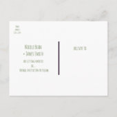 Rustikale Pinienbäume Einfaches Land Save the Date Ankündigungspostkarte (Rückseite)