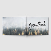 Rustikale Pinienbäume fallen Wälder Hochzeit Gästebuch (Voll)