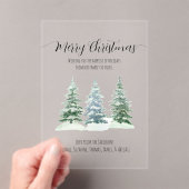 Rustikale Pinienbäume Frohe Weihnachtskarte Acryleinladungen (Insitu (Handheld))