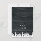 Rustikale Pinienbäume Herbst Herbst Winterhochzeit RSVP Karte (Rückseite)